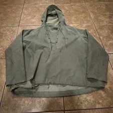 40s WWII USN Smock Navy Parka Anorak Jacket Foul Weather VTG Pullover XL READ picture