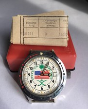  VOSTOK WATCH MADE IN USSR 10/11/1991 OPERATION DESERT SHIELD ORIGINAL PAPERWORK picture