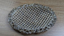 Vtg. 1968 American Tack & Howe Co. Ornate Gold PLATED Footed Soap Dish picture