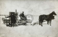c1910 Wolf Hunt Horse Drawn Snow Sledge Shotgun Antque RPPC Photo Postcard COPY picture