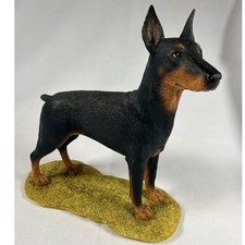 Sherratt & Simpson Doberman Pinscher Figurine Dog Sculpture 2003 Black Tan Resin picture