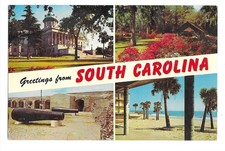Postcard Greetings From South Carolina Multi View Of State Sites c1960 picture