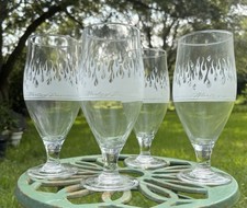 4 Harley Davidson Glass Tumblers Glasses 7.5” Tall Etched Flames picture