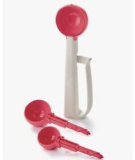 NEW Tupperware Portioning Scoop Set COOKIE Kitchen Tool 3 Sizes Red FreeSHip picture
