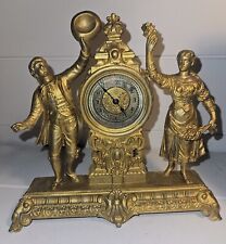 121 - Antique Ansonia Double Figural Statue Desk Clock picture