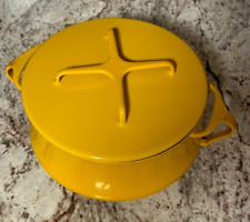 Vintage Dansk France Kobenstyle Yellow Enamel 2 Quart Pot With Lid picture
