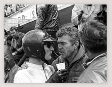 11X8.5 1966 KEN MILES W/ TEAM MANAGER CARROLL SHELBY FORD PHOTO REPROD PRINT picture