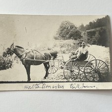 Antique RPPC Real Photograph Postcard Horse Wagon Black African American Man picture