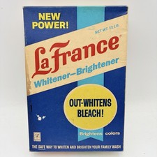 Vintage 1970's La France Whitener Brightener Laundry Additive Box General Foods picture