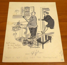 Don Tobin Original Hand Drawn Signed Cartoon 8.25x11 Published Art picture