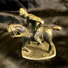 Vintage Metal Horse and Jockey Equestrian Figurine picture