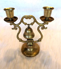 Rare Vintage Tavern Bell Double Candle Holder picture