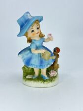 Vintage NAPCOWARE Porcelain Figurine - Girl Watering Flowers w Lady Bug 5
