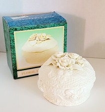 Jade Collection Floral Covered Box, round, new in original box picture