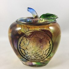 Liuli Crystal Glass Apple Pin-An Treasure Bowl: Ornament – Feng Shui Home Decor picture