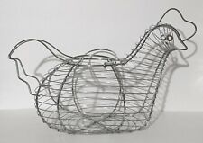 Chicken Hen Shaped Wire Egg Storage Easter Display Basket Holder Farm Kitchen picture