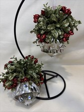 Set 2 Ganz Original Kissing Krystal Teenies Christmas Mistletoe Hanging Ornament picture