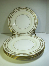 Vintage Minton White Ivory Gold Embossed Porcelain Dinner Plate 10.5