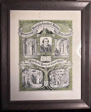 Framed 1921 German Art Print Commemorating the Lutheran Reformation: 1517-1917 picture