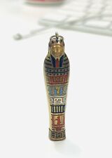 Vintage Egyptian Revival pendant 1920s telescopic pencil enamel sarcophagus Rare picture