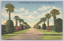 Miami FL Tropical Park Race Course Entrance Vintage 1947 Florida Postcard picture