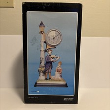  Vintage the mirella collection clock Figurine Romantic Couple Streetlamp picture