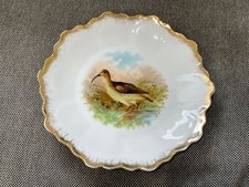 Antique Zeh Scherzer & Co. Porcelain Plate w/ Bird Long Billed Curlew Decoration picture