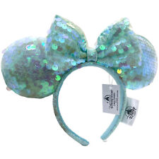 DisneyParks Green Iridescent Sequin Minnie Mouse Bow Sequins Ears Headband Ears picture