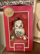 VTG 2000 LENOX AMERICAN BY DESIGN  “HAPPY HOOIDAYS ” CHRISTMAS OWL ORNAMENT picture