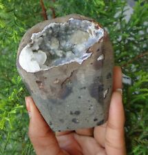 Calcite Crystals w/ Heulandite In Chalcedony Geode Minerals Specimen #H4 picture