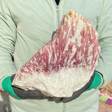 15.43Lb Large Natural Pink Tourmaline Quartz Crystal Mineral Specimen Healing picture