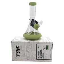 GRAV® Tobacco Smoking Deco Beaker Glass Silicone Water Pipe Durable Design Green picture