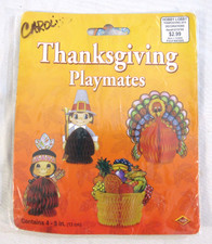 Vtg 1986 Beistle Co. Thanksgiving Playmates 4 Honeycomb Die Cut (5