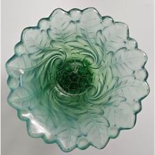 Vintage Green Indiana Glass Wild Rose 4.5