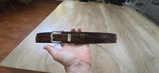 Vintage Lucchese Leather Ranger Belt Size 40 w/ Sunset Trails Sterling Silver... picture