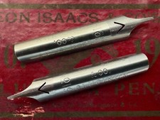 Two Rare Vintage Leon Isaac's No. 19 Glucinum Stub Dip Pen Nibs picture