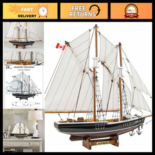 Small Wooden Sailboat Model Ship Bluenose 1/110 Scale Replica - Nautical Decor picture
