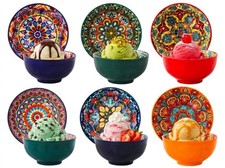 Ceramic Ice Cream Bowls Set of 6-10oz Small Dessert Bowls picture