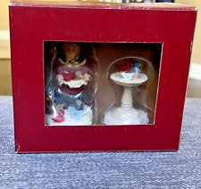 NEW in BOX ~Vintage ~ Mervyn’s Christmas Village Square 2000 - Girl and Birdbath picture