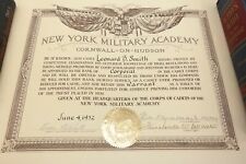 Vintage New York Military Academy Corporal Promotion Certificate Leonard B Smith picture