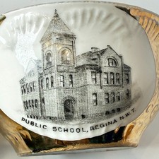 PUBLIC SCHOOL - REGINA NWT Saskatchewan  CANADA Antique Souvenir China Trinket picture