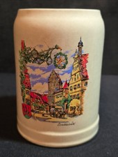Vtg W Germany GERZ Ceramic Beer Stein Mug - Dinkelsbühl Bavaria - 0.5L Stoneware picture