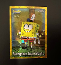 Topps 2025 Topps Chrome SpongeBob SquarePants #25 Gold Refractor 50/50 BOOKEND picture