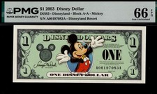 2003 $1 DISNEY DOLLAR. DIS83. PMG Graded: 66 EPQ. MICKEY. DISNEYLAND RESORT.  picture