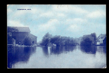 Cambria Wisconsin WI River Reflection Blue Tint 1910 Divided Back Postcard picture