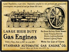 1901 Standard Automatic Gas Engines NEW Sign - 24