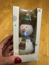 Pier 1 Imports Vintage Snowman Christmas Ornament, Rare-NIB picture