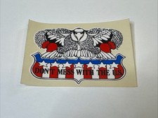 Vintage Dont Mess With The US Sticker Decal Patriotic Bald Eagle Boxing ~3.5” picture