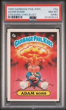1985 Garbage Pail Kids Season 1 Adam Bomb #8a Sticker (Checklist) PSA 8 (MK) picture