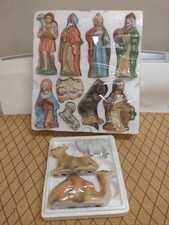 Vtg 12 PC Homco Christmas NativitySet Porcelain Mary Joseph Jesus Maggi+Animals  picture